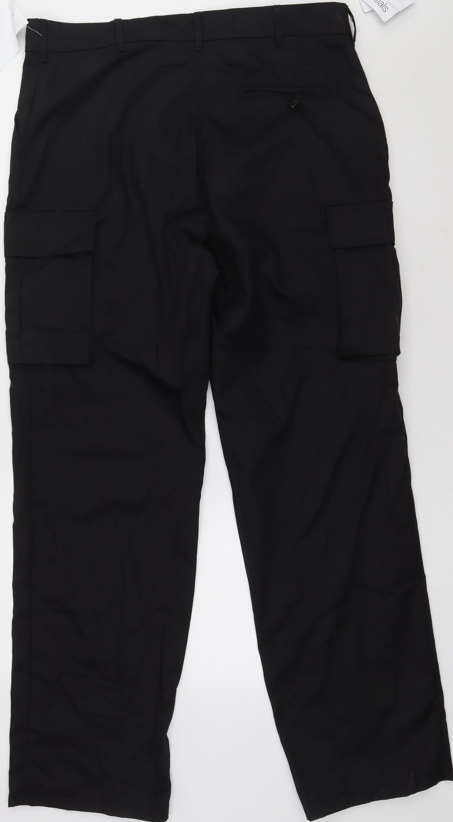 arco essentials Mens Black  Polyester Cargo Trousers Size 36 L34 in Regular Button - work wear