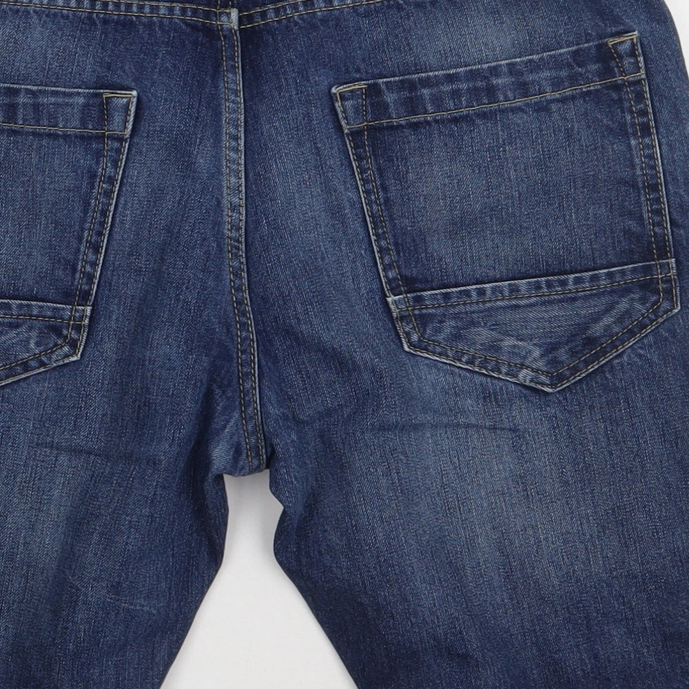 NEXT Mens Blue  Cotton Bermuda Shorts Size 32 L12 in Regular Button