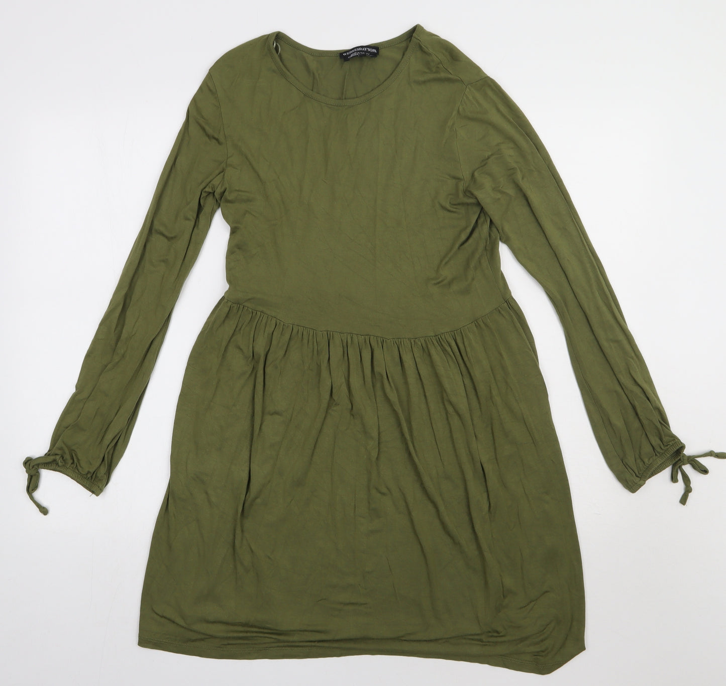 Wednesday Girl Womens Green  Viscose A-Line  Size XS  Crew Neck Pullover