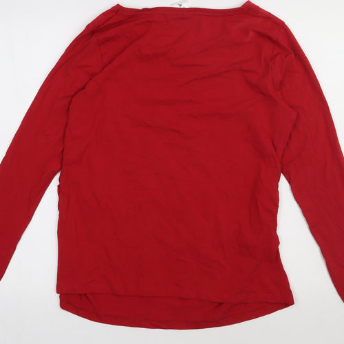 Up2Fashion Womens Red  Cotton Pullover Sweatshirt Size L  Pullover