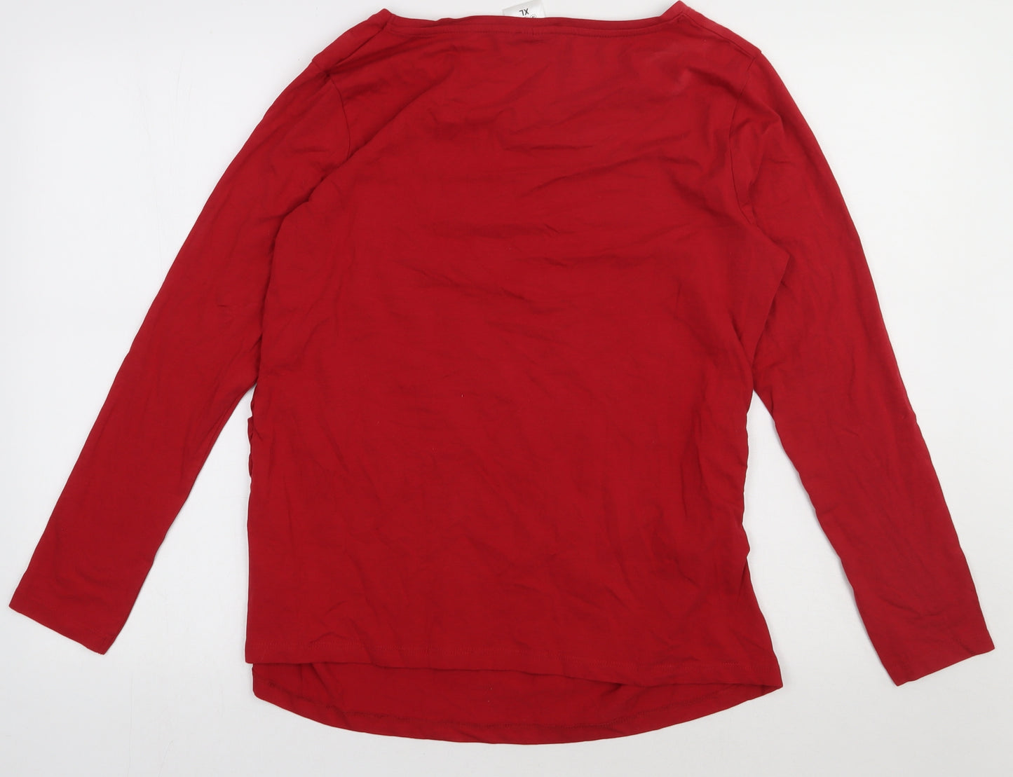 Up2Fashion Womens Red  Cotton Pullover Sweatshirt Size L  Pullover