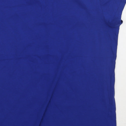 Primark Womens Blue  Cotton Basic T-Shirt Size 10 Crew Neck - you ok hun?