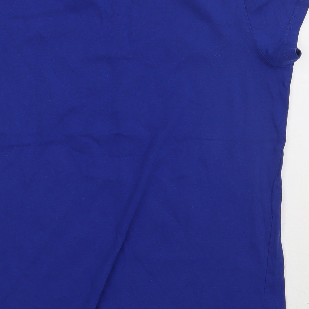 Primark Womens Blue  Cotton Basic T-Shirt Size 10 Crew Neck - you ok hun?