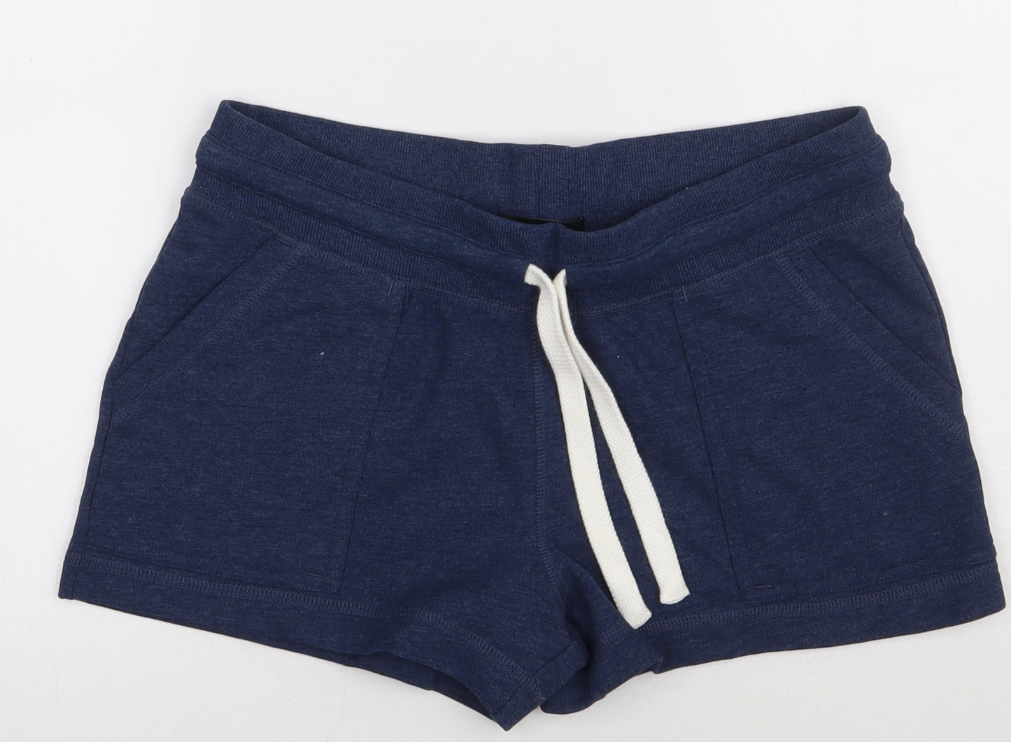 NEXT Womens Blue  Cotton Sweat Shorts Size 10  Regular Tie