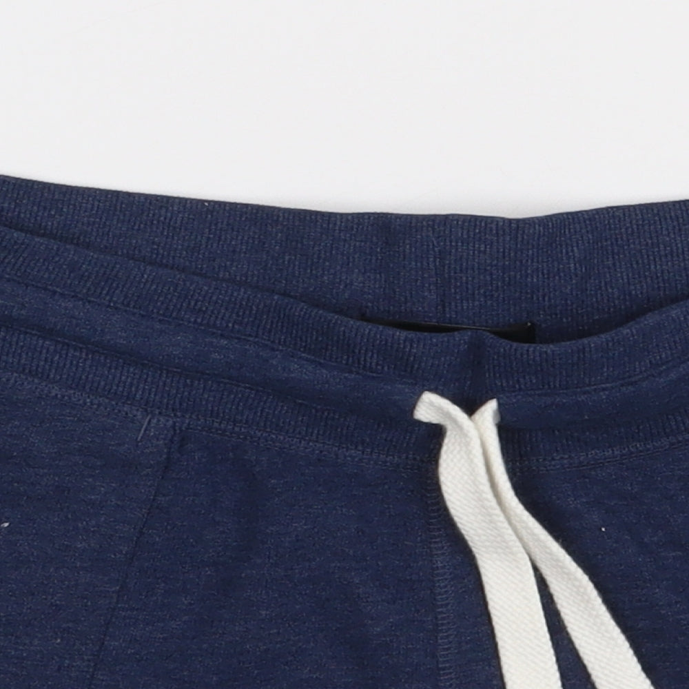 NEXT Womens Blue  Cotton Sweat Shorts Size 10  Regular Tie