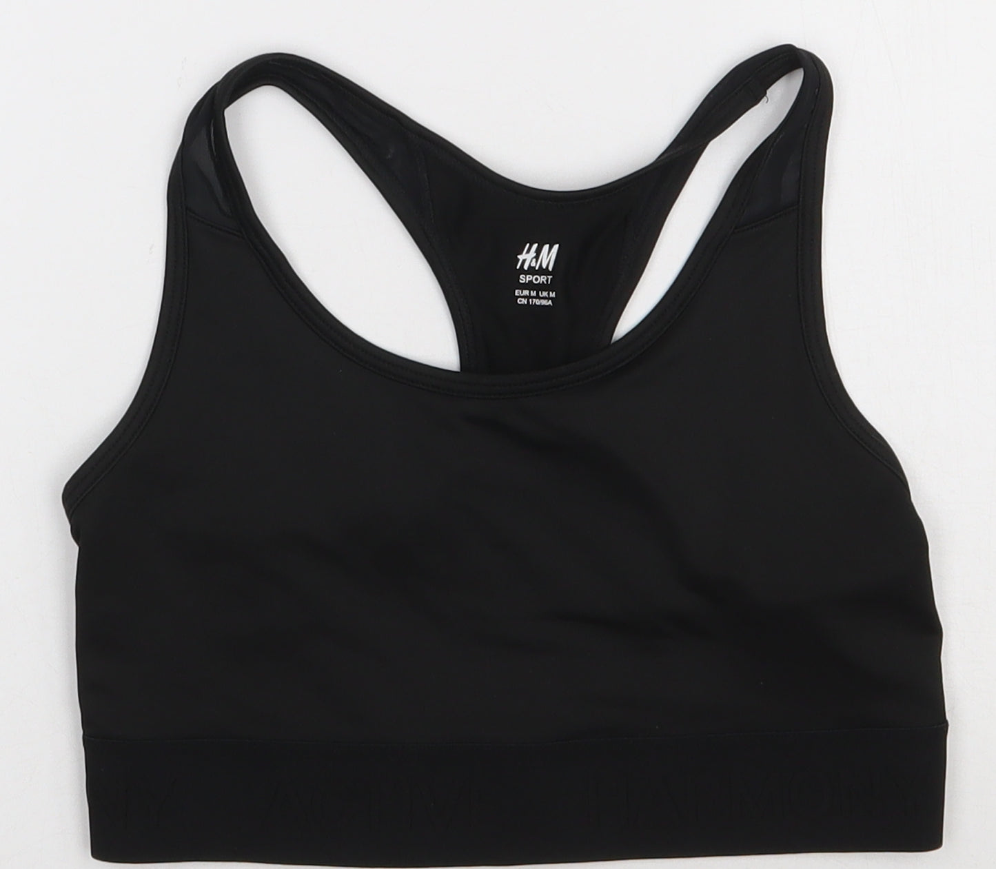 H&M Womens Black  Polyester Cropped Tank Size M Scoop Neck Pullover