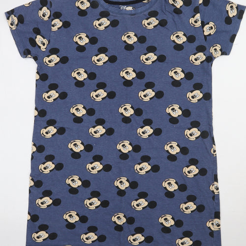 Primark Womens Blue Geometric Cotton  Dress Size 6   - Micky Mouse