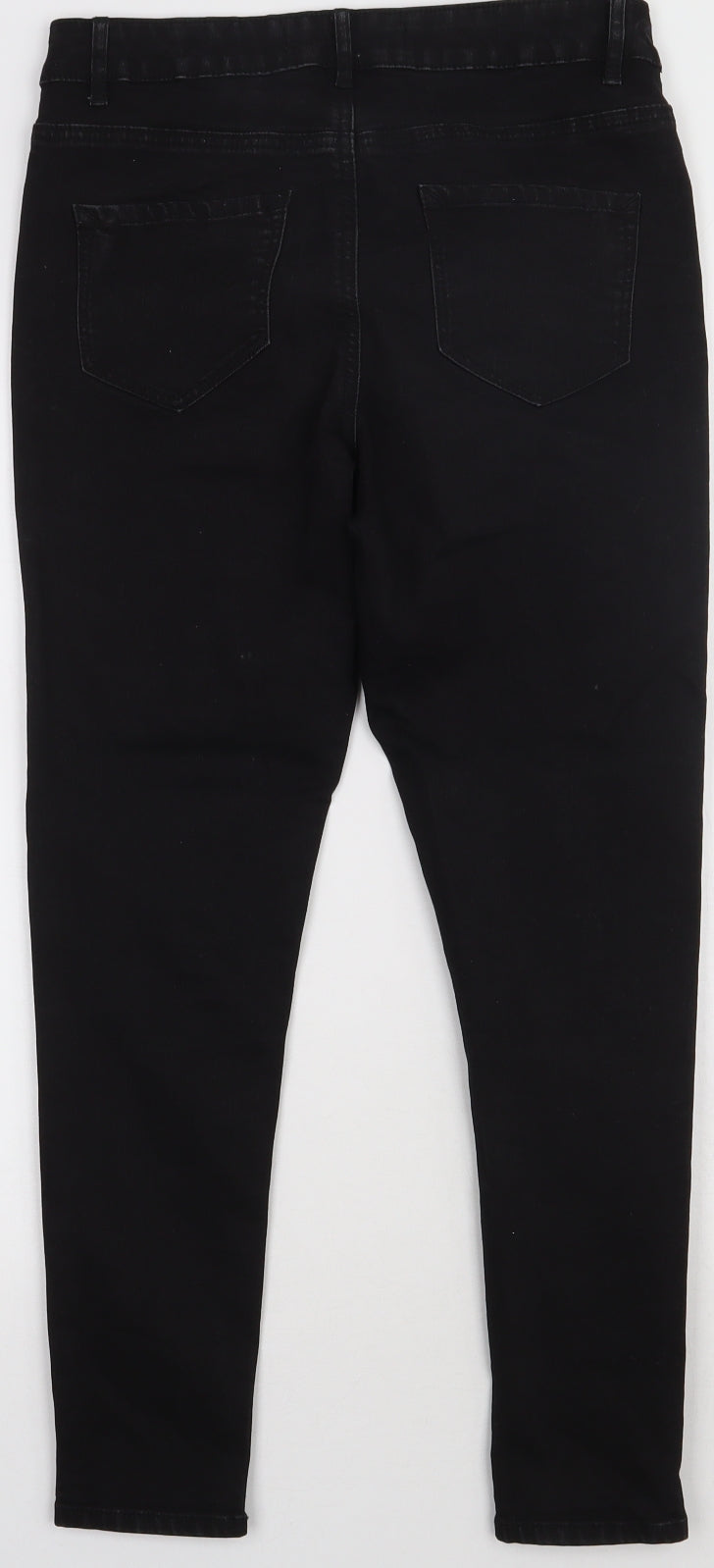 George Womens Black  Cotton Skinny Jeans Size 10 L28 in Regular Button