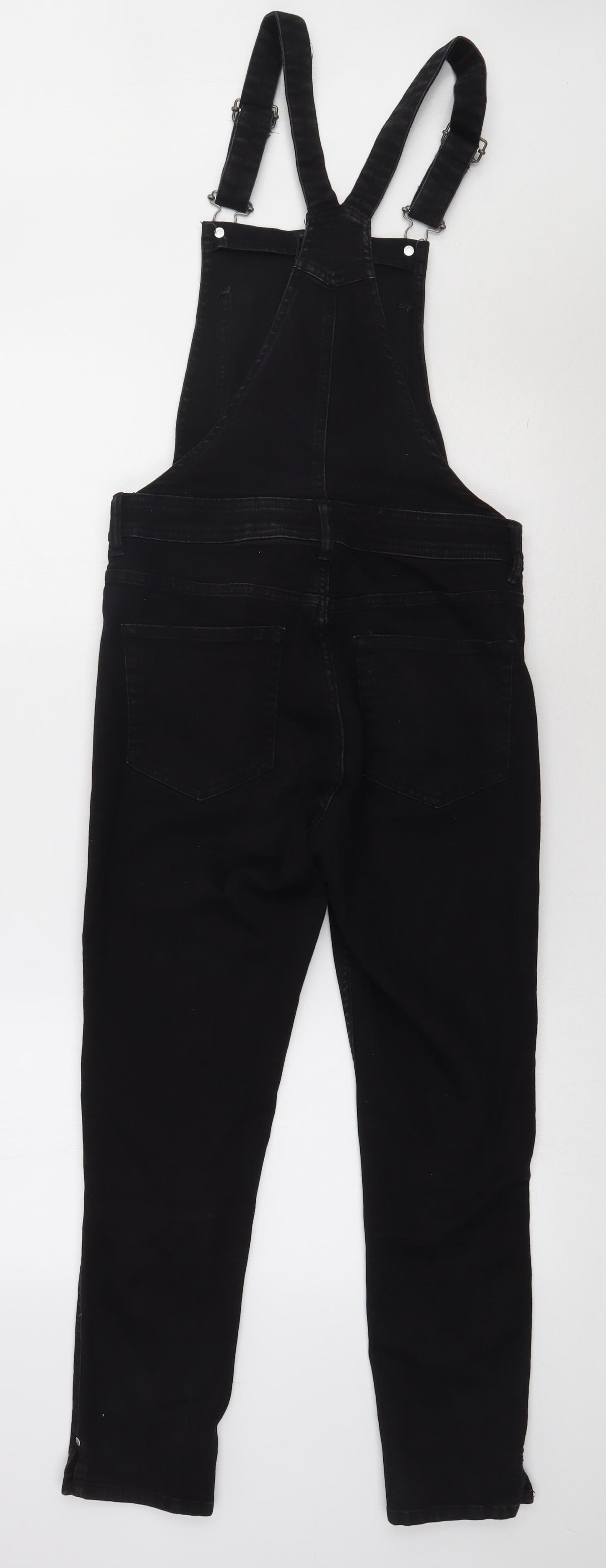 H&M Womens Black  Cotton Dungaree One-Piece Size 10  Buckle