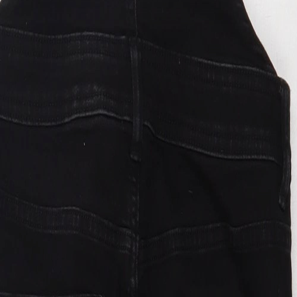 H&M Womens Black  Cotton Dungaree One-Piece Size 10  Buckle