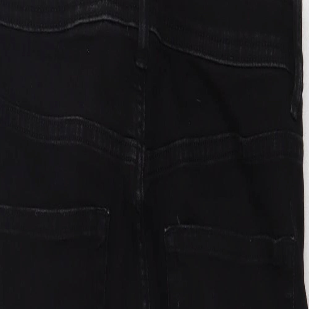H&M Womens Black  Cotton Dungaree One-Piece Size 10  Buckle
