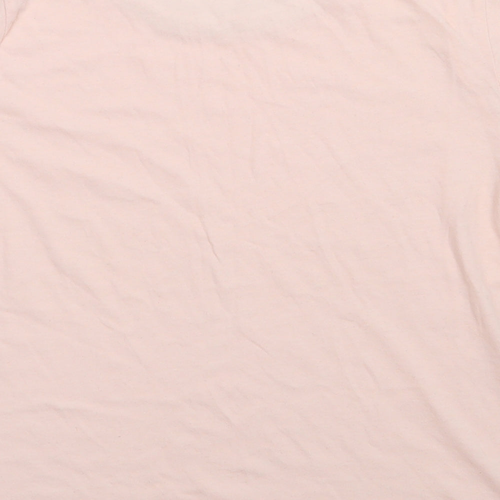 H&M Womens Pink  Cotton Basic T-Shirt Size L Crew Neck