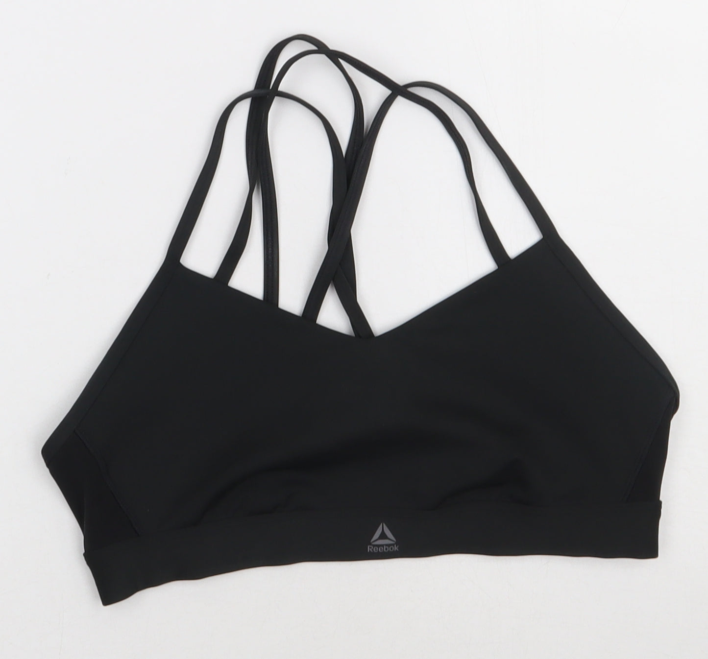 Reebok Womens Black  Polyester Cropped Tank Size S V-Neck Pullover