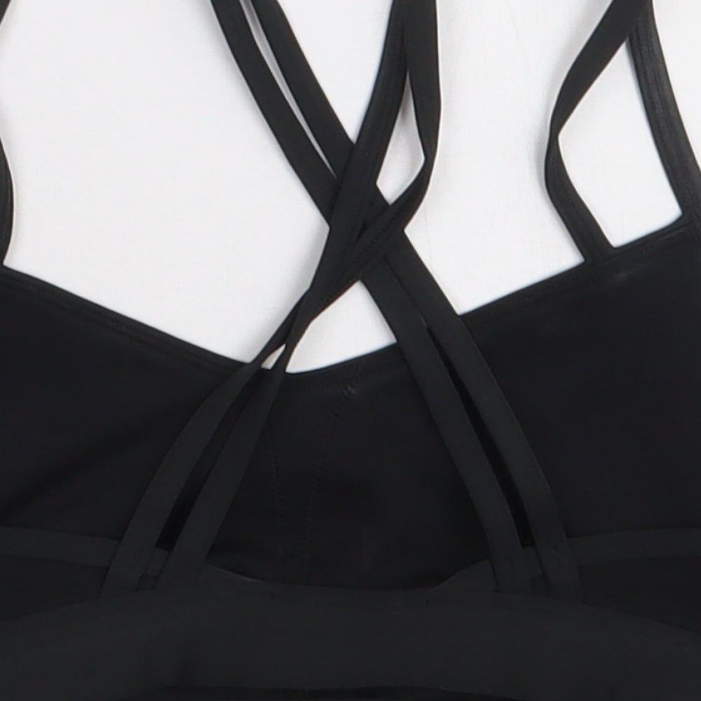 Reebok Womens Black  Polyester Cropped Tank Size S V-Neck Pullover