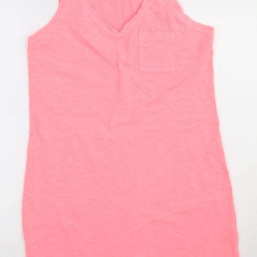 NEXT Womens Pink  Cotton A-Line  Size 10  V-Neck Pullover