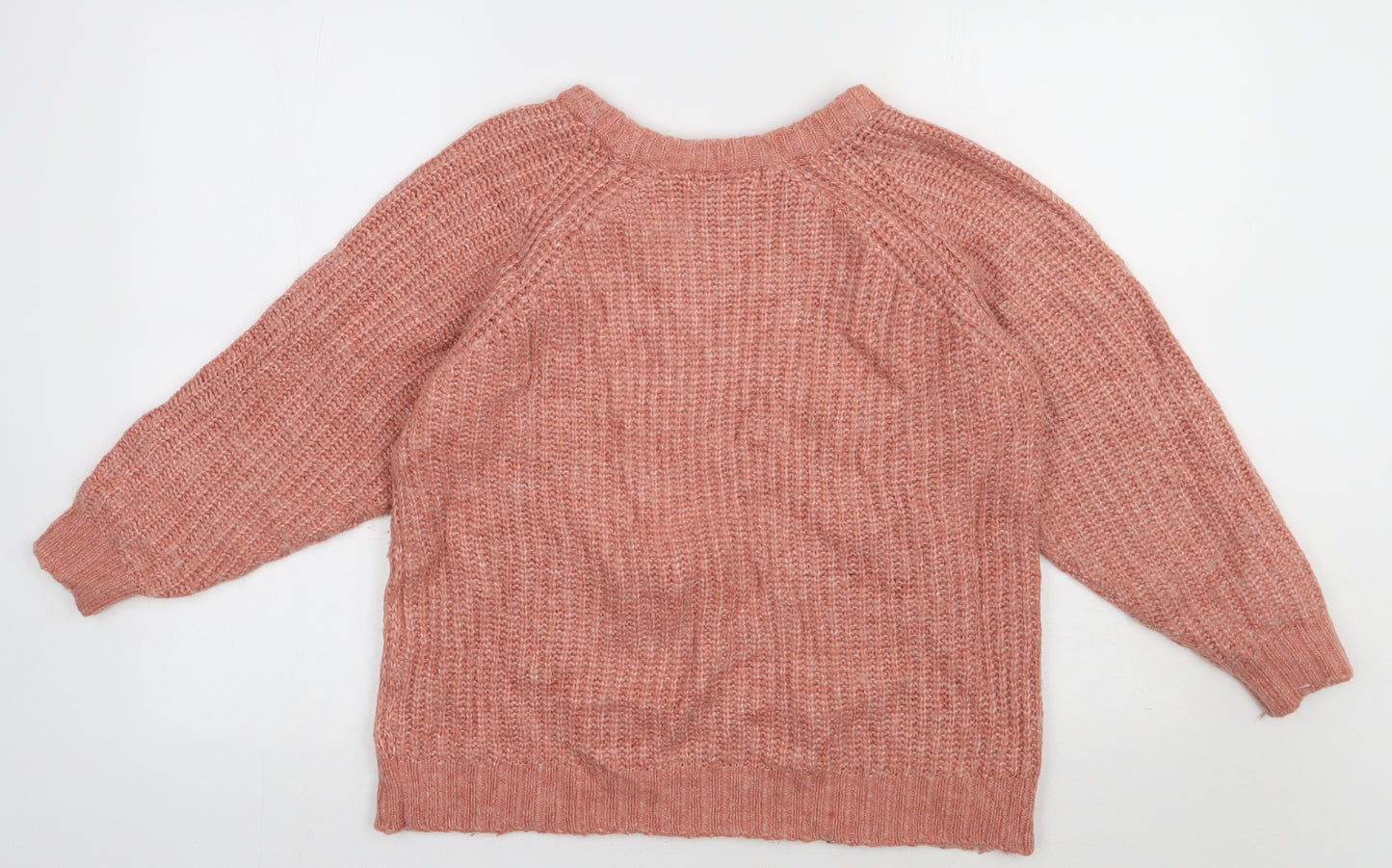 Preworn Womens Pink Argyle/Diamond Acrylic Pullover Sweatshirt Size M  Pullover