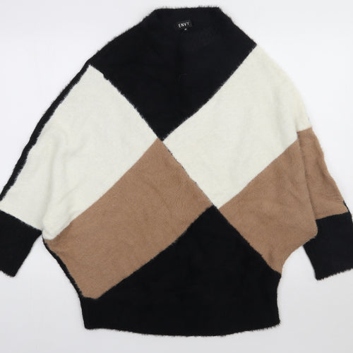 Peacocks Womens Brown Argyle/Diamond Nylon Pullover Sweatshirt Size M  Pullover