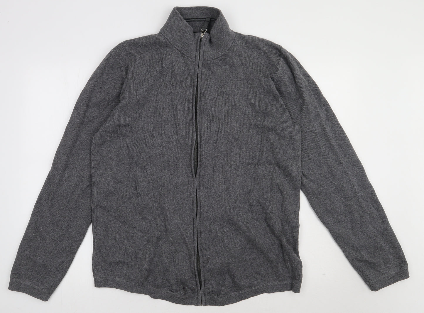 F&F Mens Grey  Cotton Full Zip Sweatshirt Size XL