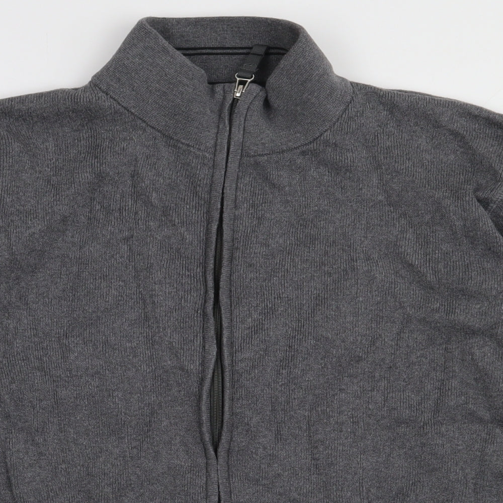 F&F Mens Grey  Cotton Full Zip Sweatshirt Size XL