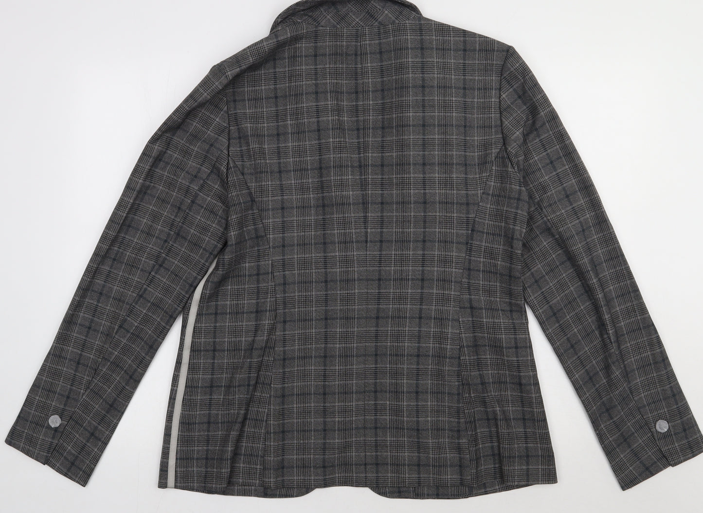 OPUS Womens Grey Check  Jacket Blazer Size 16  Button