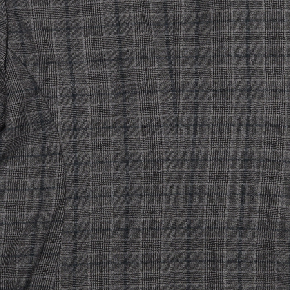 OPUS Womens Grey Check  Jacket Blazer Size 16  Button