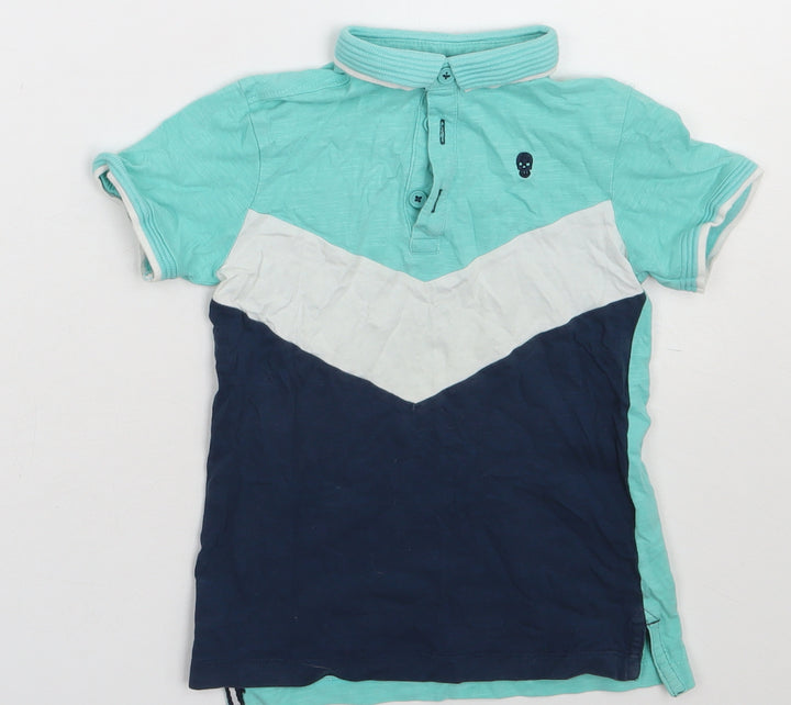Matalan Boys Green  Cotton Basic Polo Size 5 Years Collared Button