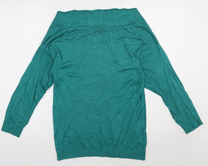Warehouse Womens Green Viscose Pullover Sweatshirt Size 10 Pullover