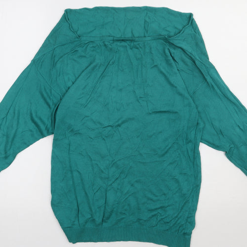 Warehouse Womens Green  Viscose Pullover Sweatshirt Size 10  Pullover