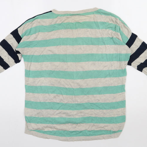 Oasis Womens Beige Striped Viscose Pullover Sweatshirt Size M  Pullover