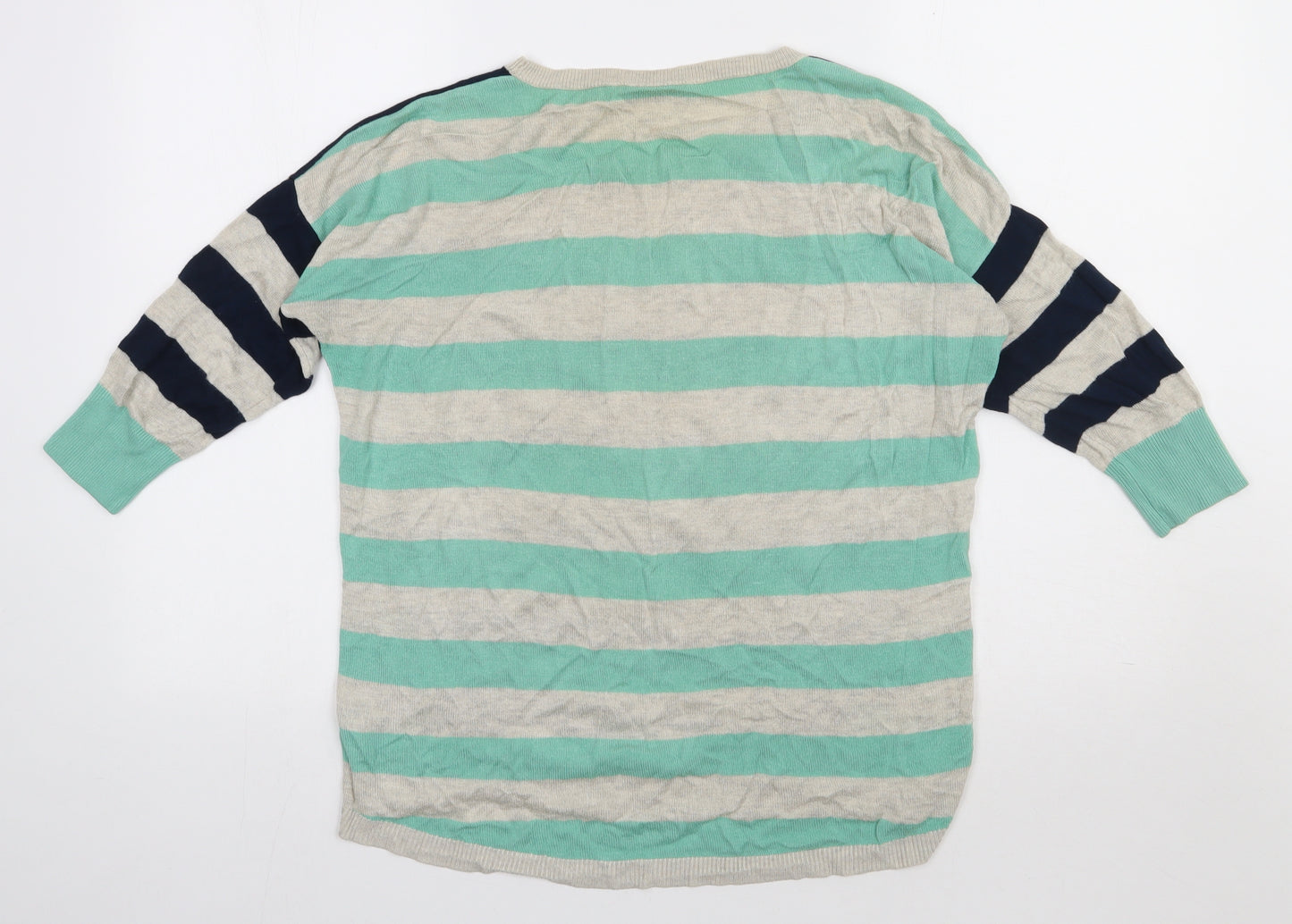 Oasis Womens Beige Striped Viscose Pullover Sweatshirt Size M  Pullover