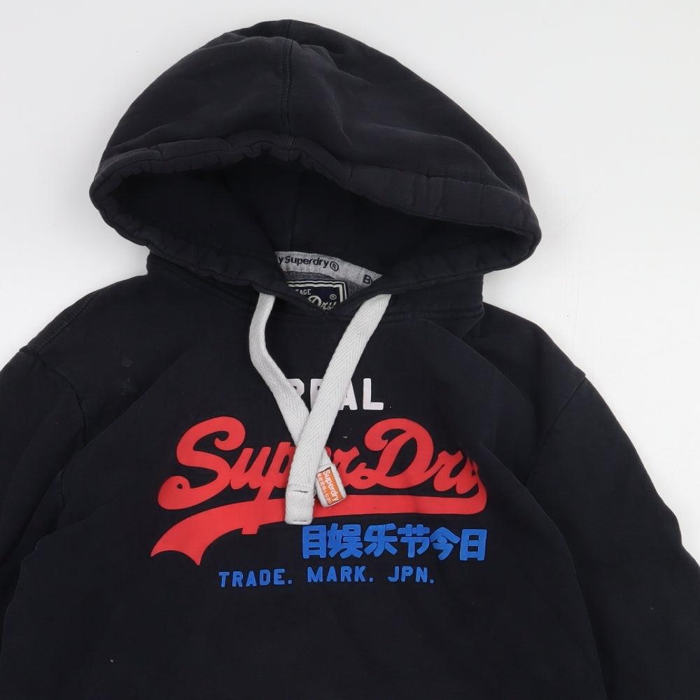 Superdry Mens Black  Cotton Pullover Hoodie Size XL