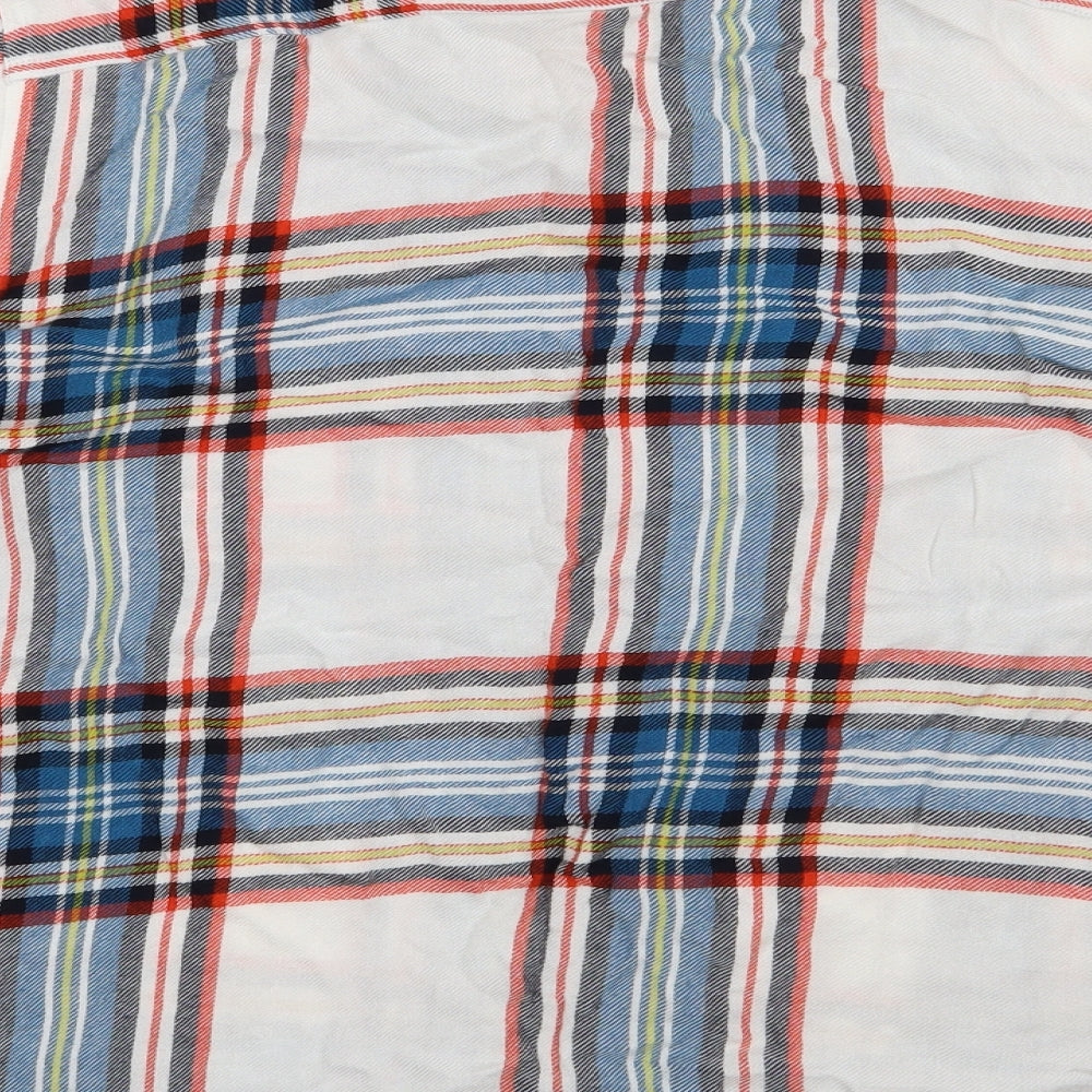 sainsburys Womens White Check Viscose Basic Button-Up Size 22 Collared
