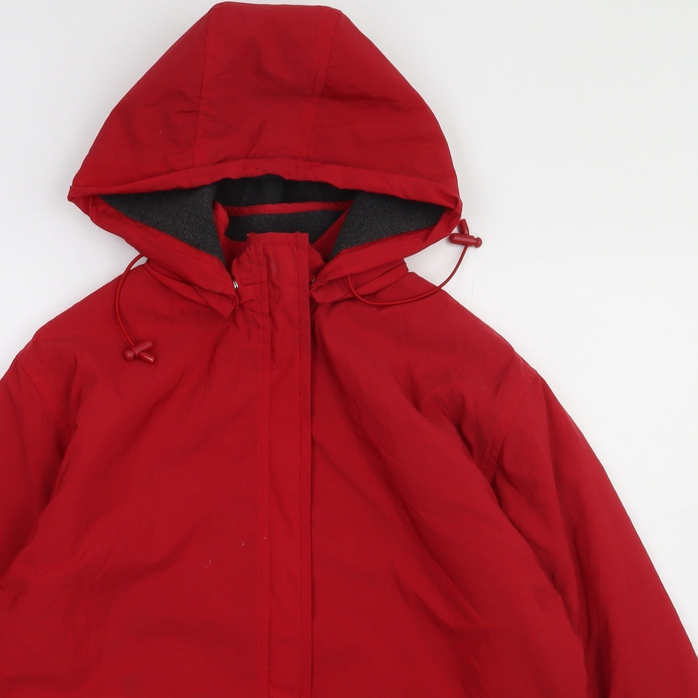 Marks and Spencer Womens Red   Overcoat Coat Size 14  Zip - Reversable