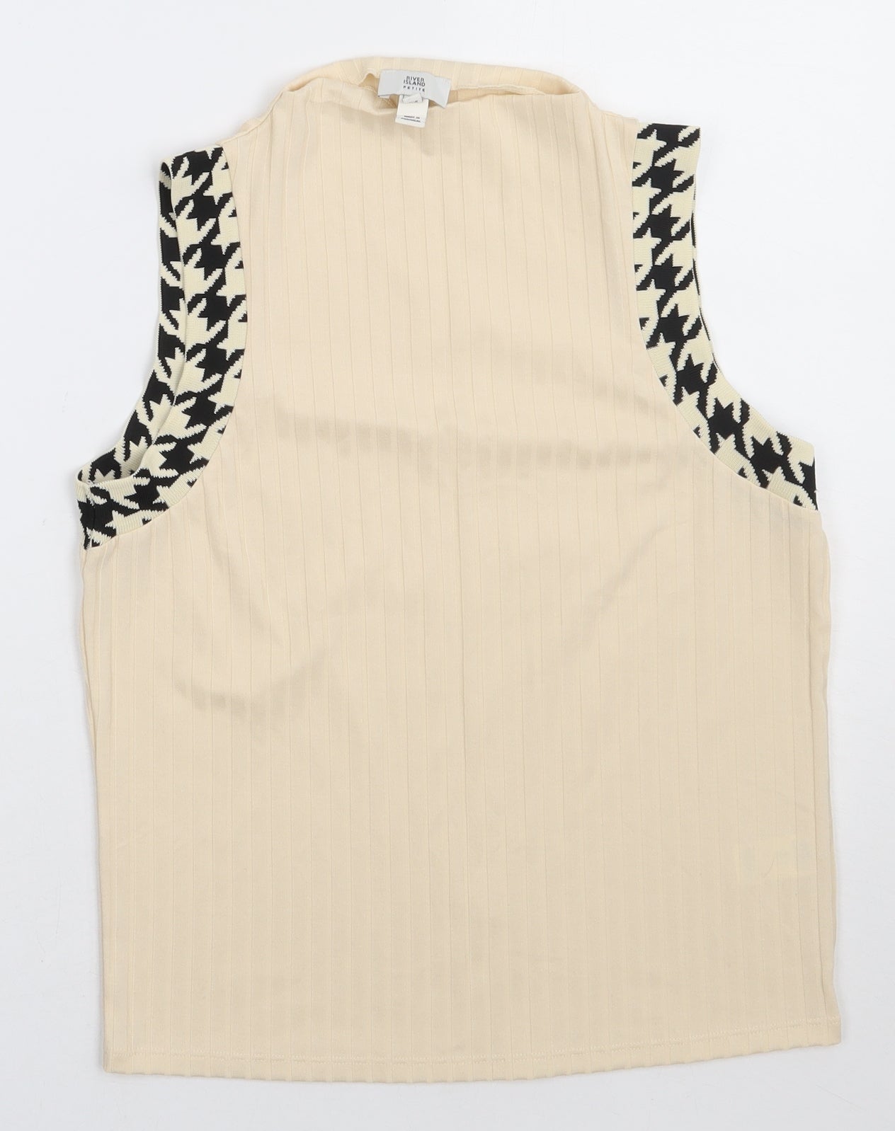 River Island Womens Beige  Polyester Basic Tank Size 16 Crew Neck