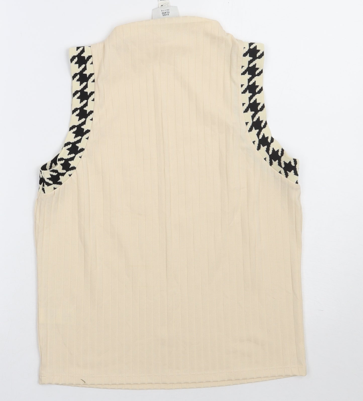 River Island Womens Beige  Polyester Basic Tank Size 16 Crew Neck