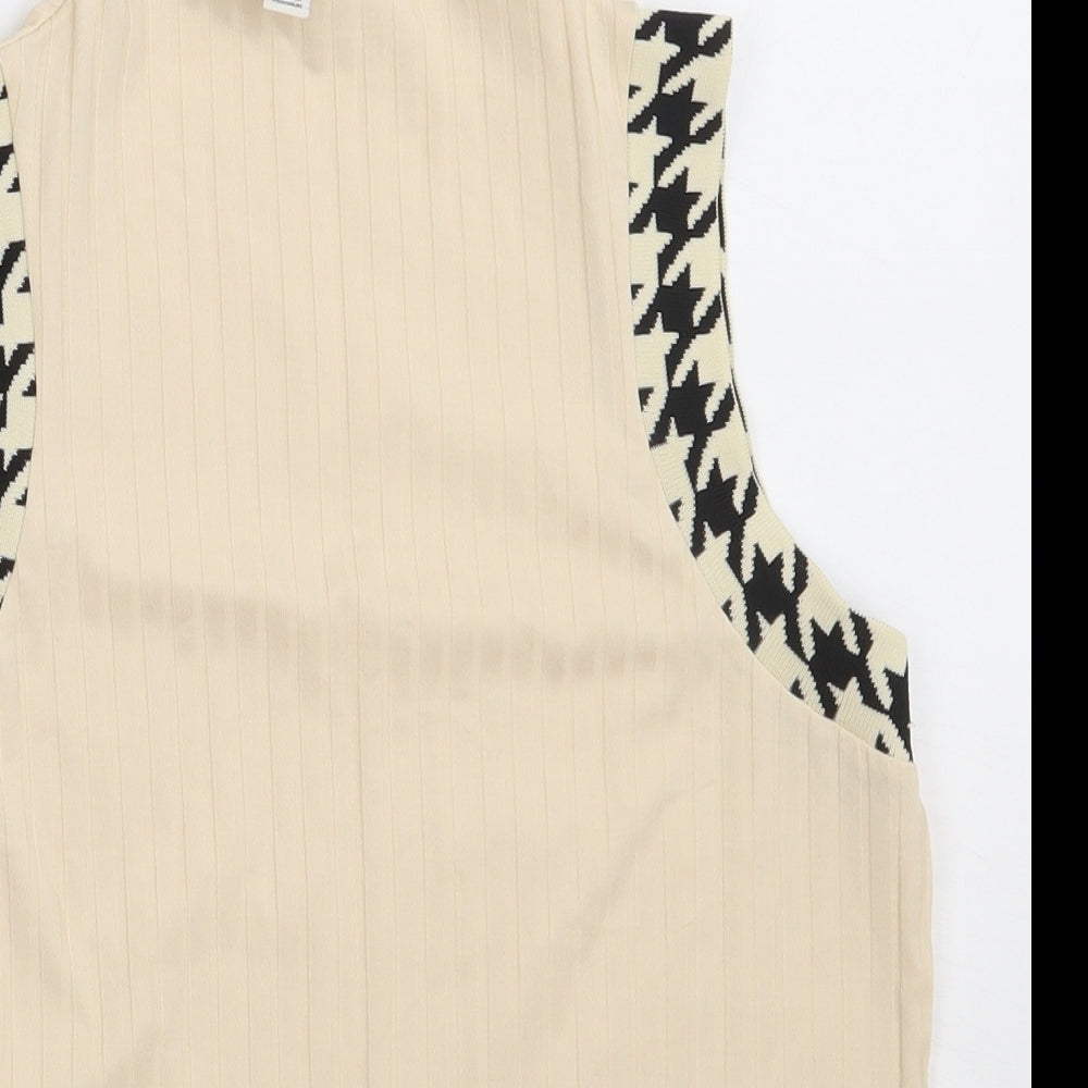 River Island Womens Beige  Polyester Basic Tank Size 16 Crew Neck