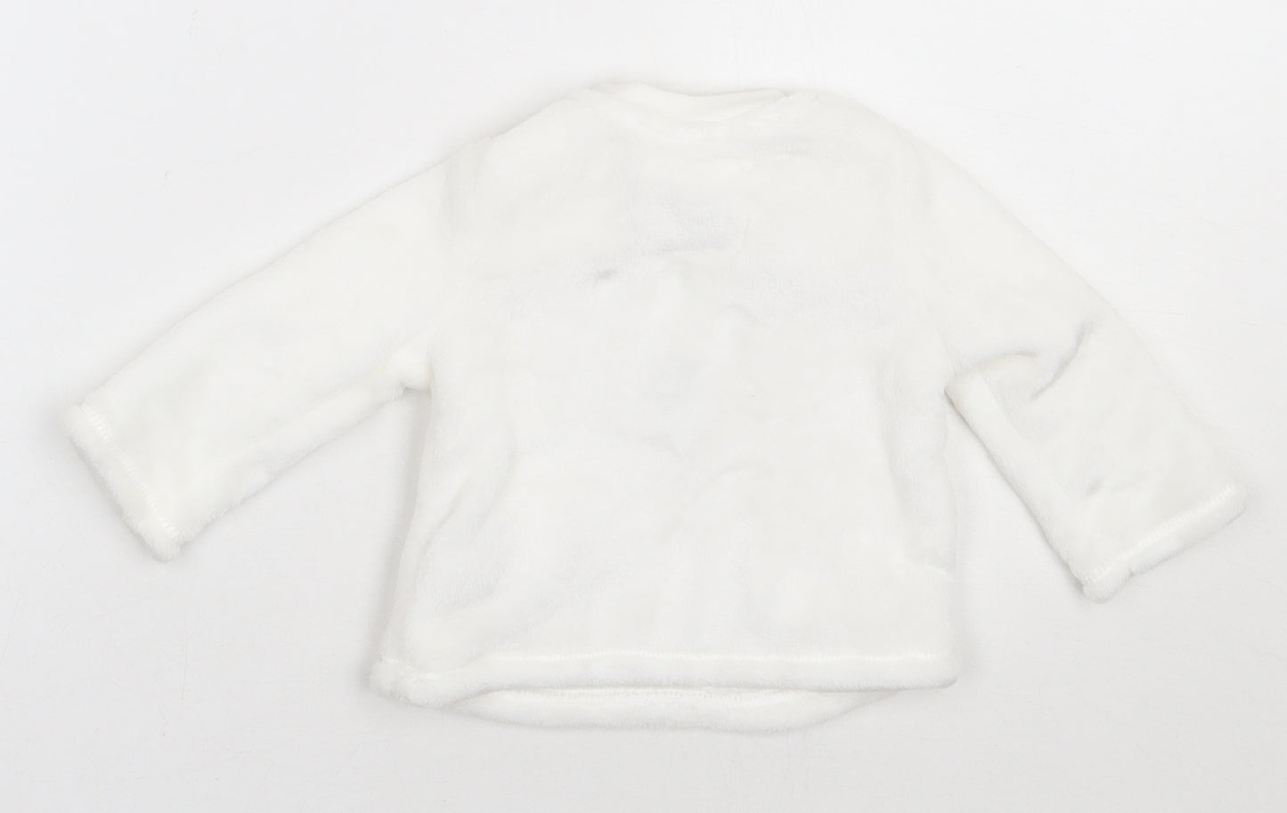 F&F  White  Polyester Basic Casual Size 0-3 Months Crew Neck Buckle - Rabbit print