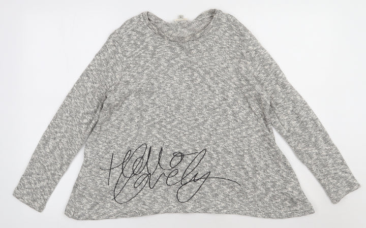 River Island Womens Beige  Cotton Pullover Sweatshirt Size 12  Pullover