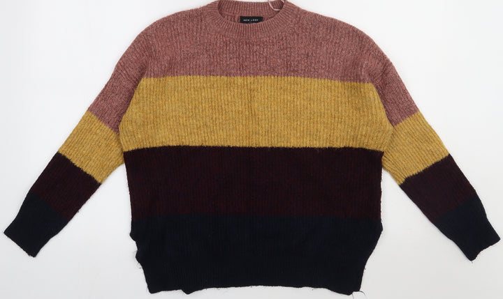 New Look Womens Multicoloured Striped Acrylic Pullover Sweatshirt Size S  Pullover