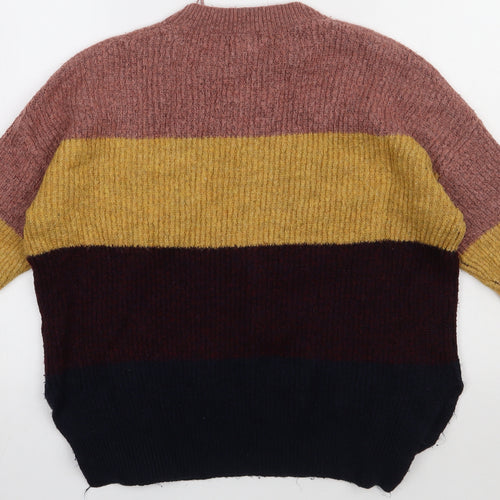 New Look Womens Multicoloured Striped Acrylic Pullover Sweatshirt Size S  Pullover