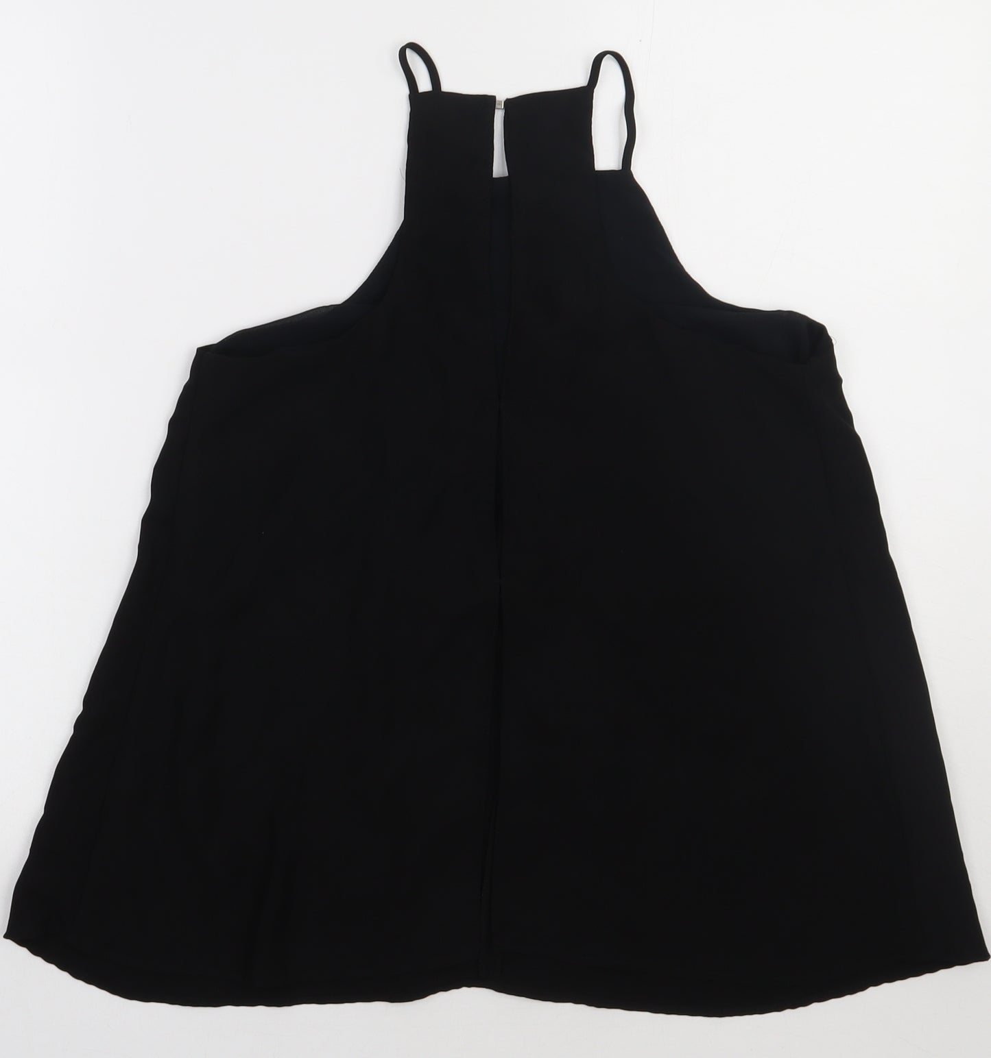River Island Womens Black  Polyester Basic Tank Size 10 Square Neck
