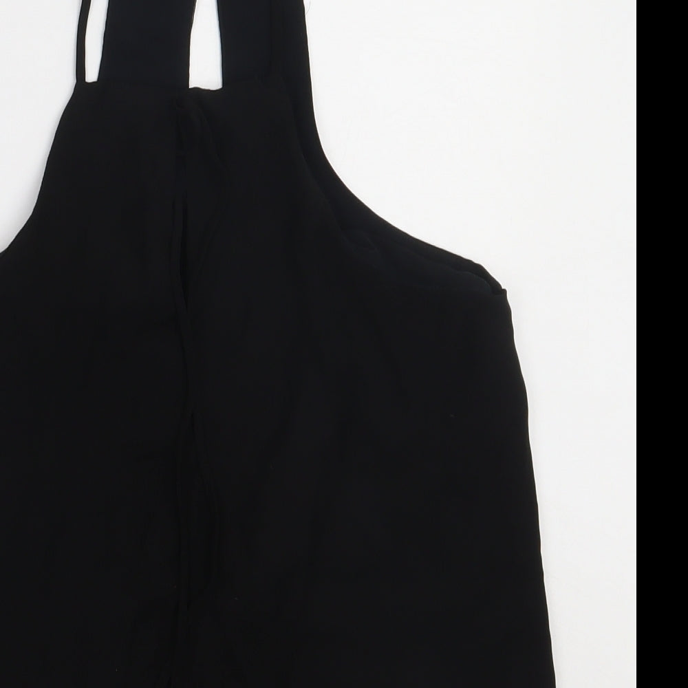 River Island Womens Black  Polyester Basic Tank Size 10 Square Neck