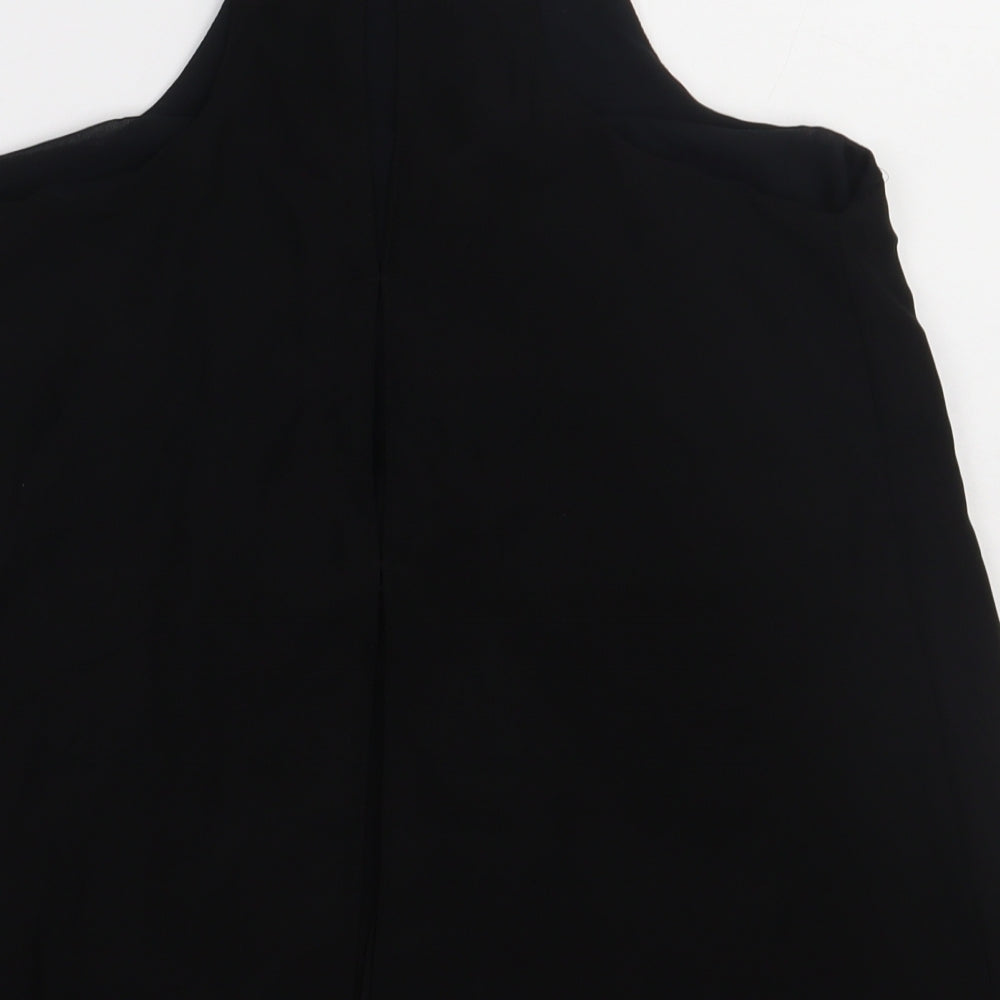 River Island Womens Black  Polyester Basic Tank Size 10 Square Neck