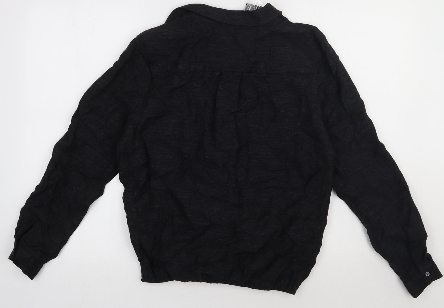 River Island Womens Black  Viscose Basic Blouse Size 12 V-Neck