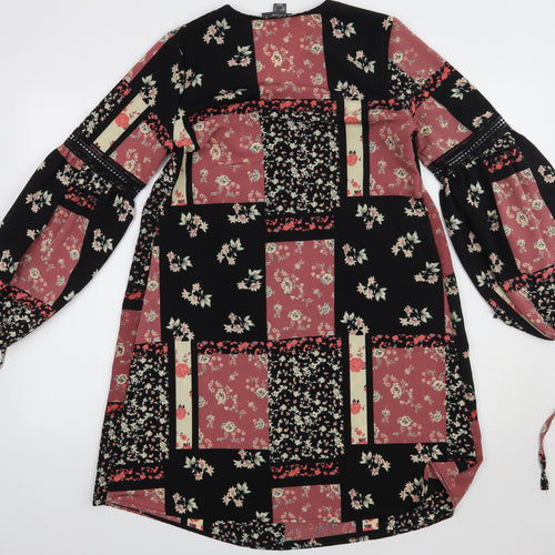 Primark Womens Pink Floral Polyester A-Line  Size 10  V-Neck Pullover