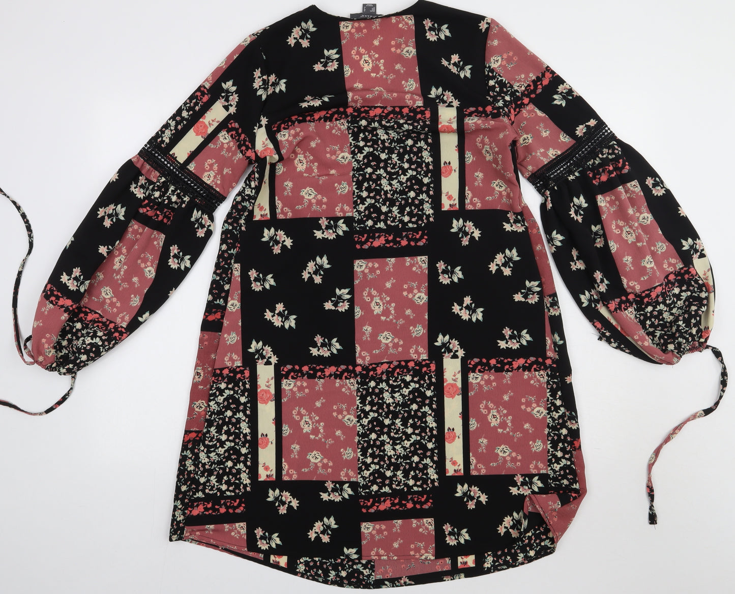 Primark Womens Pink Floral Polyester A-Line  Size 10  V-Neck Pullover