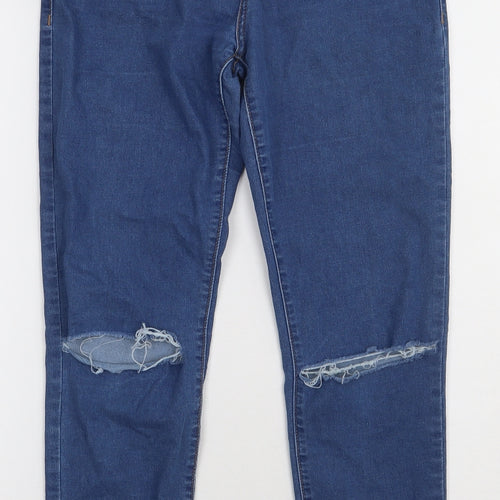 momokrom Womens Blue  Cotton Skinny Jeans Size 12 L30 in Regular Button