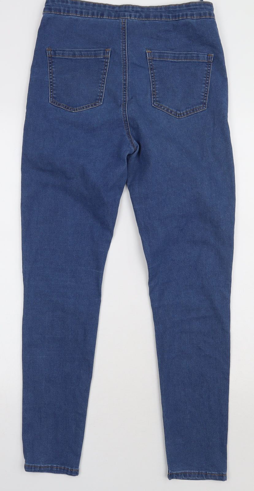 momokrom Womens Blue  Cotton Skinny Jeans Size 12 L30 in Regular Button