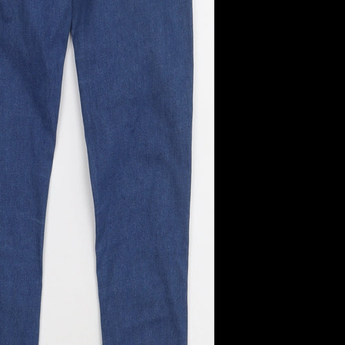 momokrom Womens Blue  Cotton Skinny Jeans Size 12 L30 in Regular Button