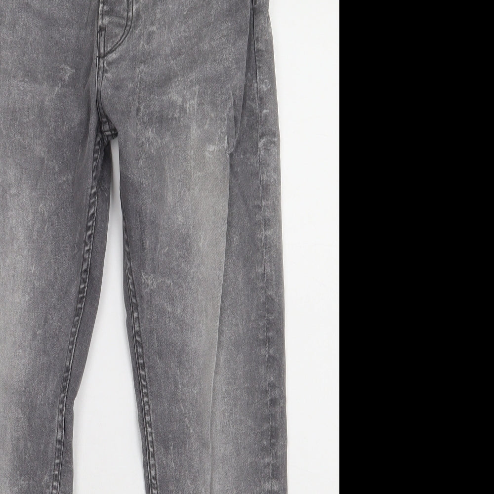 Primark Mens Grey  Cotton Straight Jeans Size 36 L28 in Regular Button